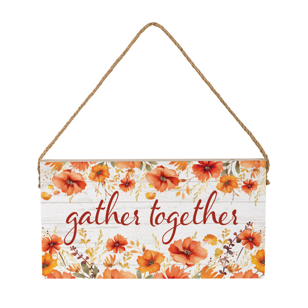 Plow & Hearth Harvest Blossom WildFlowers Hanging Sign 11"x6"