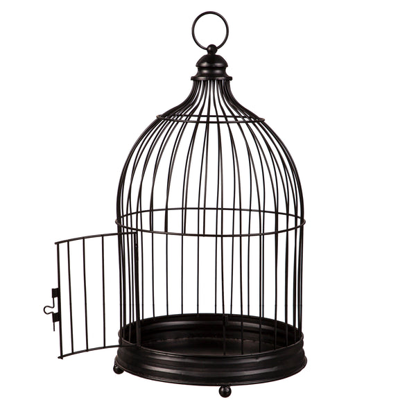 Plow & Hearth Harvest Blossoms Outdoor Black Bird Cage