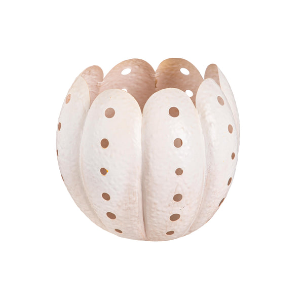 plow & hearth Harvest Blossoms Outdoor Lamps&Lighting 8"H Metal LED Pumpkin Lantern