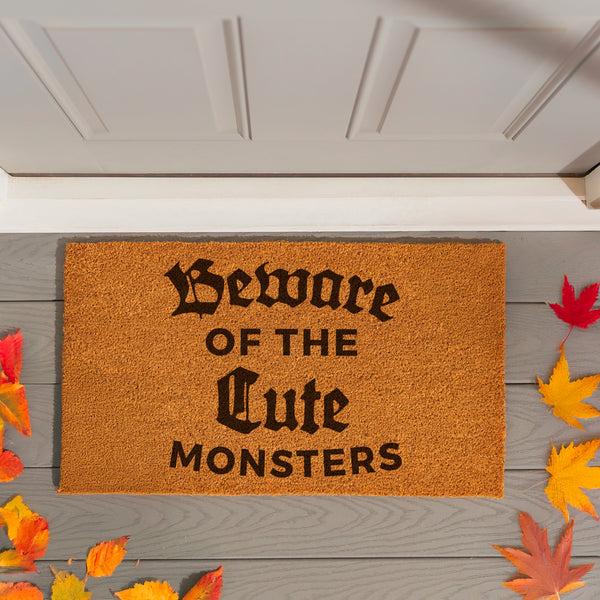 Plow & Hearth Haunted House Coir Mat "Beware Of The Cute Monsters" 28"x16"