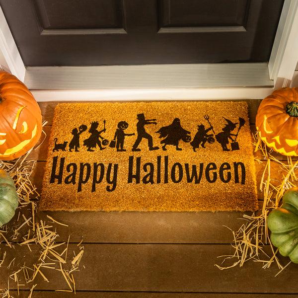 plow & hearth Haunted House Coir Mat "Happy Halloween" 28"x16"