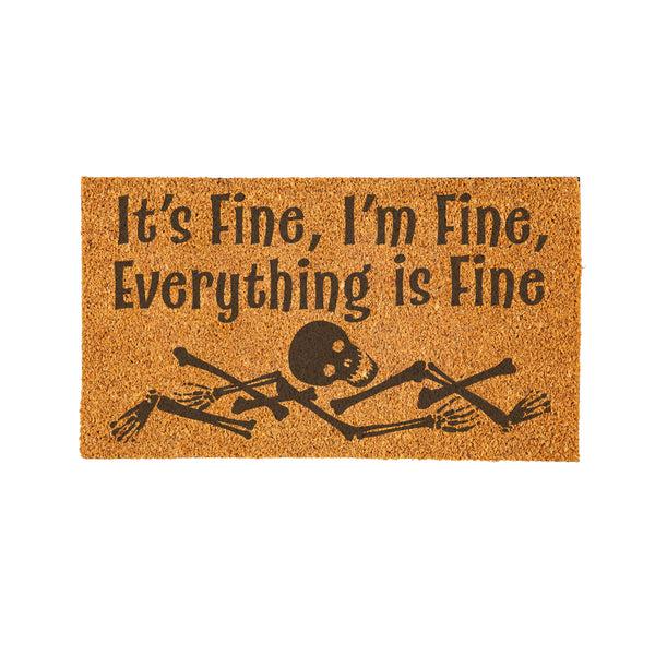 Plow & Hearth Haunted House Coir Mat "It's Fine I'm Fine Everything Is Fine" 28"x16"