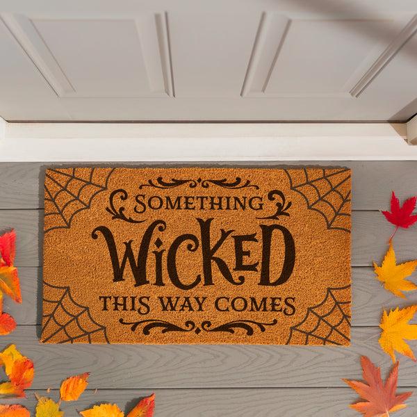 Plow & Hearth Haunted House Coir Mat "Something Wicked This Way Comes" 28"x16"