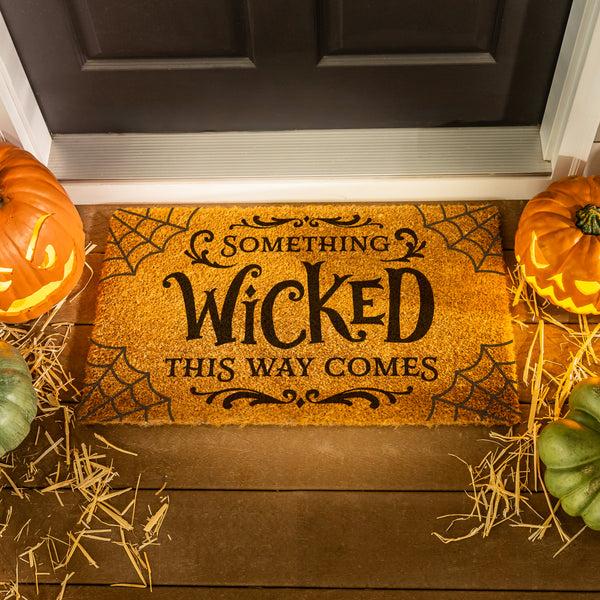 plow & hearth Haunted House Coir Mat "Something Wicked This Way Comes" 28"x16"