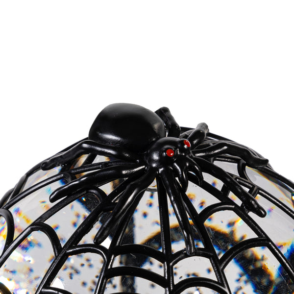Plow & Hearth Haunted House Spider Web LED Water Globe 7.5"H