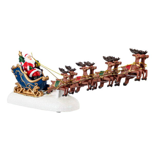 Plow & Hearth Heartfelt Cheer LED Table Decor Santa Sleigh Plastic Chasing Lights 13.5"L