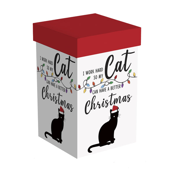 Plow & Hearth Heartfelt Cheer Travel Cup Ceramic Perfect Cup Cat 17oz Gift Box