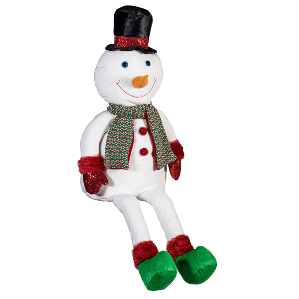 Plow & Hearth Heartfelt Cheer Tree Décor Dinner With Snowman Fabric Décor 60"H