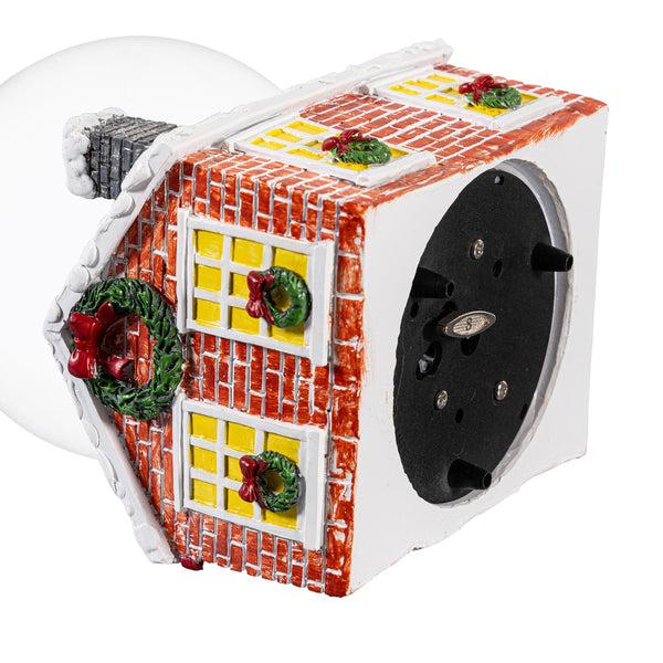 Plow & Hearth Heartfelt Cheer Water Globe Resin Santa In Sleigh With House Base 7.25"H