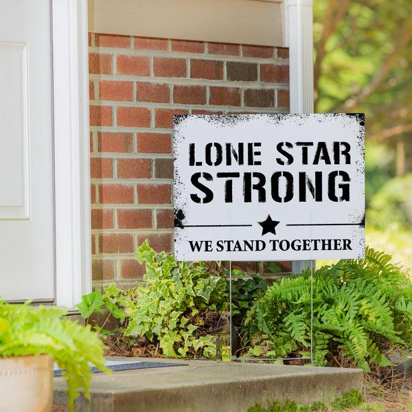 Plow & Hearth Hearts In Action For Texas Yard Sign "Lone Star Strong"
