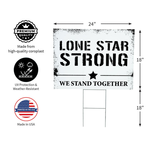 Plow & Hearth Hearts In Action For Texas Yard Sign "Lone Star Strong"