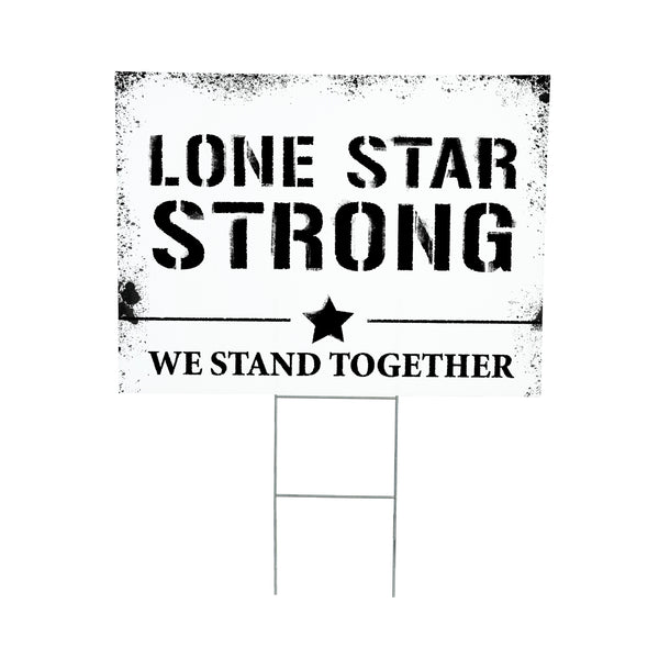 Plow & Hearth Hearts In Action For Texas Yard Sign "Lone Star Strong"