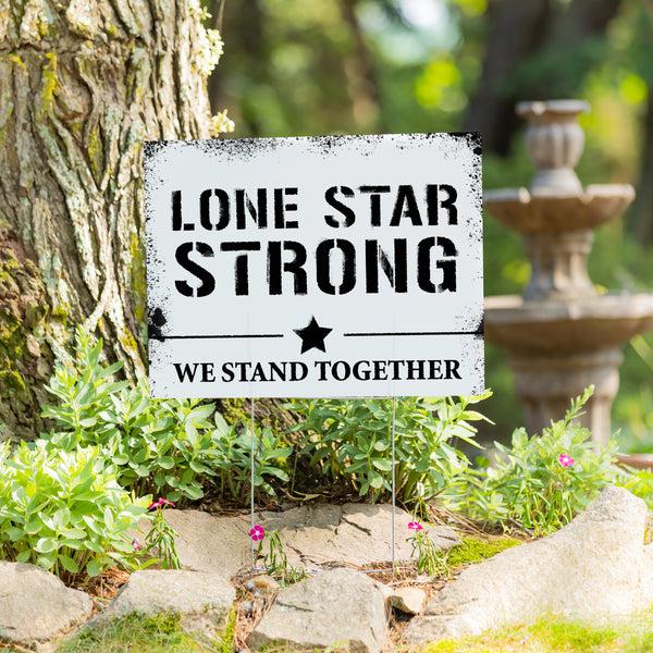 plow & hearth Hearts in Action for Texas Yard Sign "Lone Star Strong"