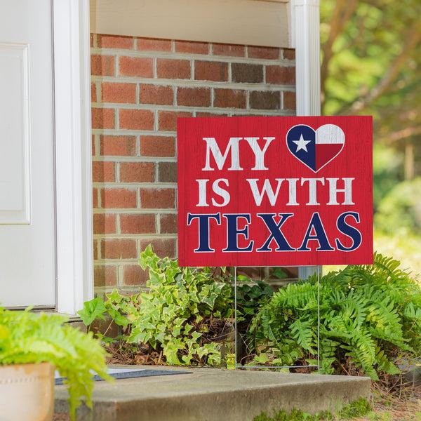 plow & hearth Hearts in Action for Texas Yard Sign "My Heart is With Texas"