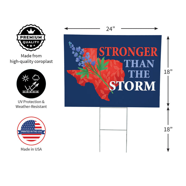 Plow & Hearth Hearts In Action For Texas Yard Sign "Stronger Than The Storm"