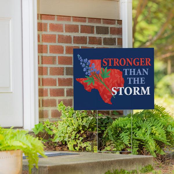 plow & hearth Hearts in Action for Texas Yard Sign "Stronger Than The Storm"