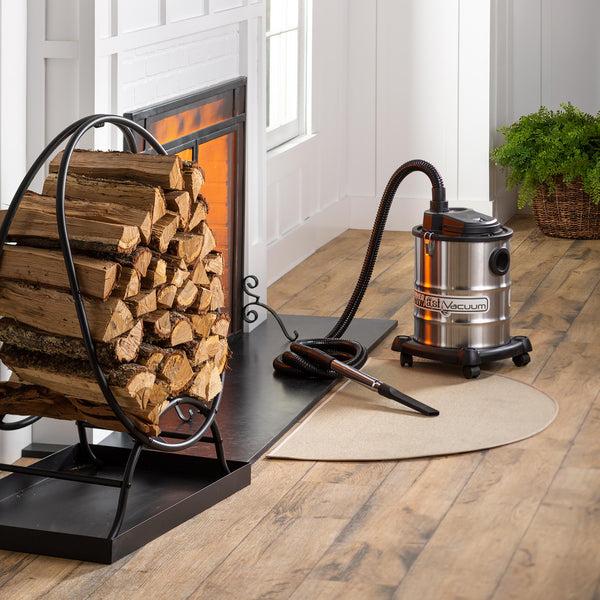 Plow & Hearth Heavy-Duty Fireplace Warm Ash Vacuum With Two Filters And Accessory Kit