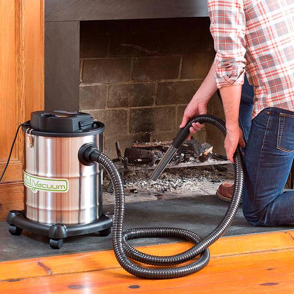 plow & hearth Heavy-Duty Fireplace Warm Ash Vacuum with Two Filters and Accessory Kit