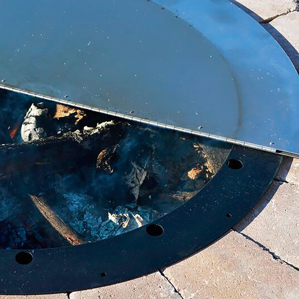 Plow & Hearth Heavy-Duty Stainless Steel Round Fire Pit Cover