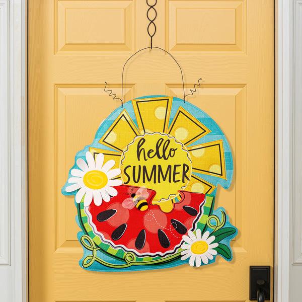 Plow & Hearth Hello Spring/ Hello Summer Double Sided Estate Door Décor