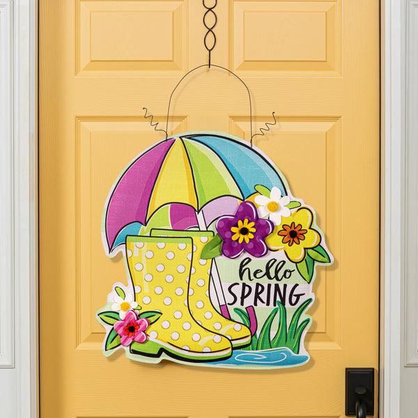 plow & hearth Hello Spring/ Hello Summer Double Sided Estate Door Décor