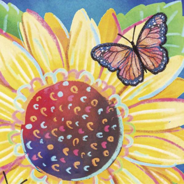 Plow & Hearth Hello Sunshine And Butterflies Applique Garden Flag