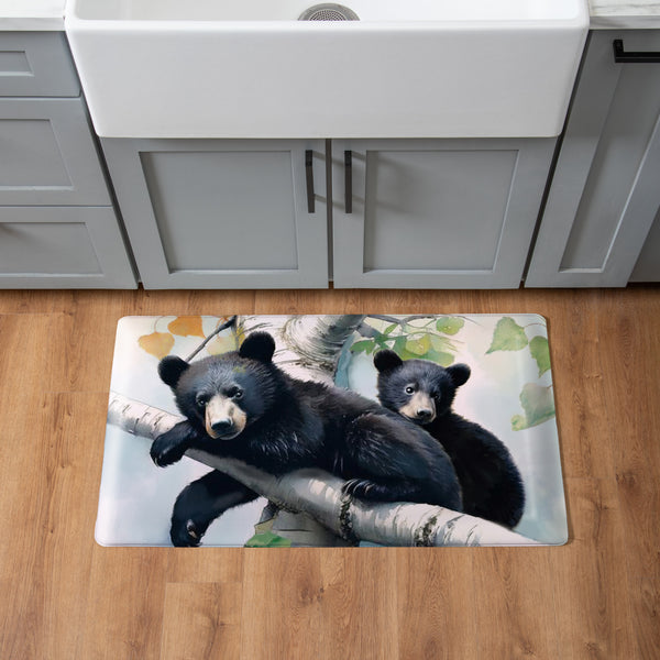 plow & hearth High Country Bear Family Anti-Fatigue Mat Mama and Baby Bear 30"x18"
