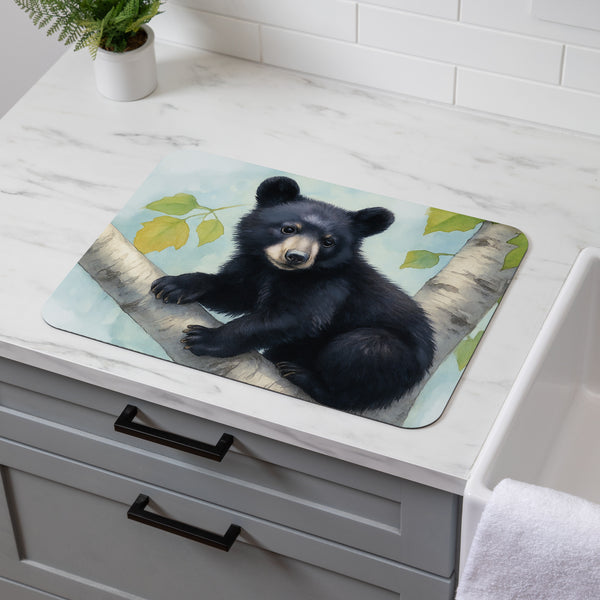 plow & hearth High Country Bear Family Drying Mat Baby Bear 20"x15"
