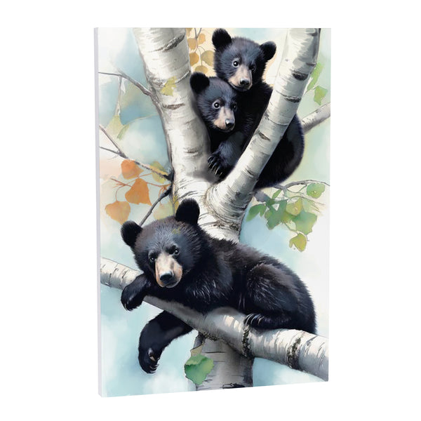 Plow & Hearth High Country Bear Family Indoor Wall Décor Wood Mama And Baby Bears 24"x16"