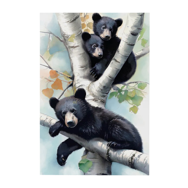 Plow & Hearth High Country Bear Family Indoor Wall Décor Wood Mama And Baby Bears 24"x16"