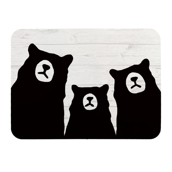 plow & hearth High Country Bear Trio Drying Mat 20"x15"