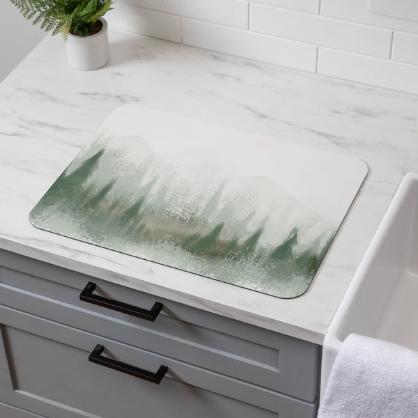 plow & hearth High Country Painting Drying Mat Landscape 20"x15"