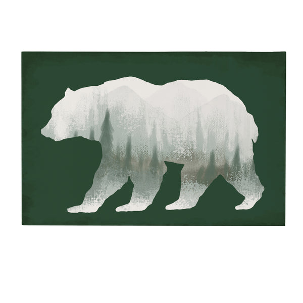 Plow & Hearth High Country Painting Indoor Wall Décor Wood Bear 24"x16"