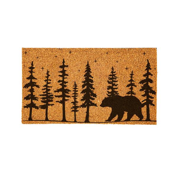 Plow & Hearth High Country Wilderness Coir Mat Bear 28"x16"