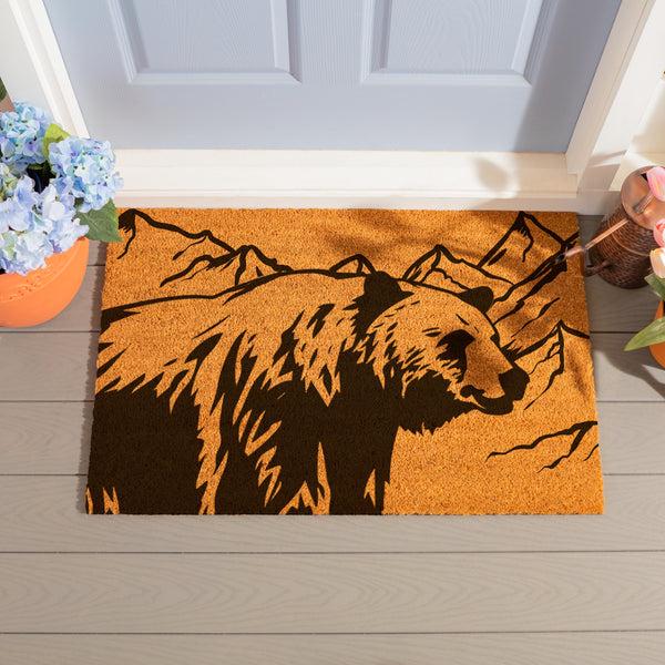 Plow & Hearth High Country Wilderness Coir Mat Bear 36"x24"