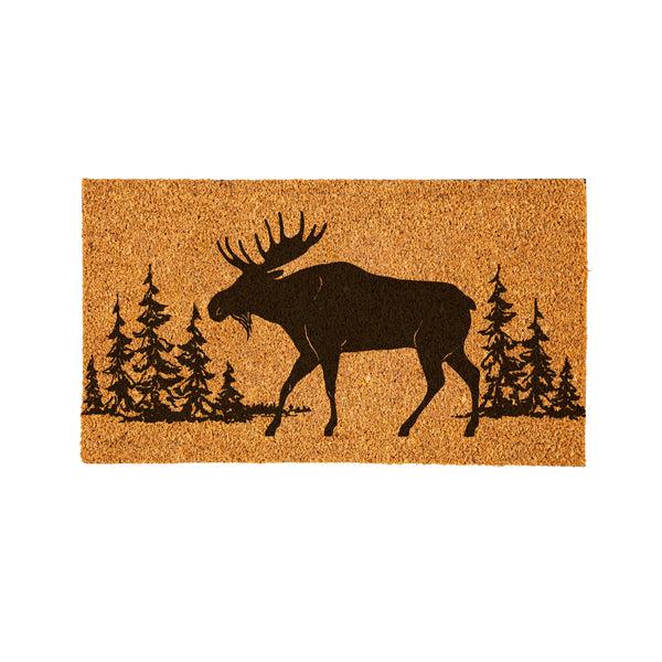 Plow & Hearth High Country Wilderness Coir Mat Moose 28"x16"