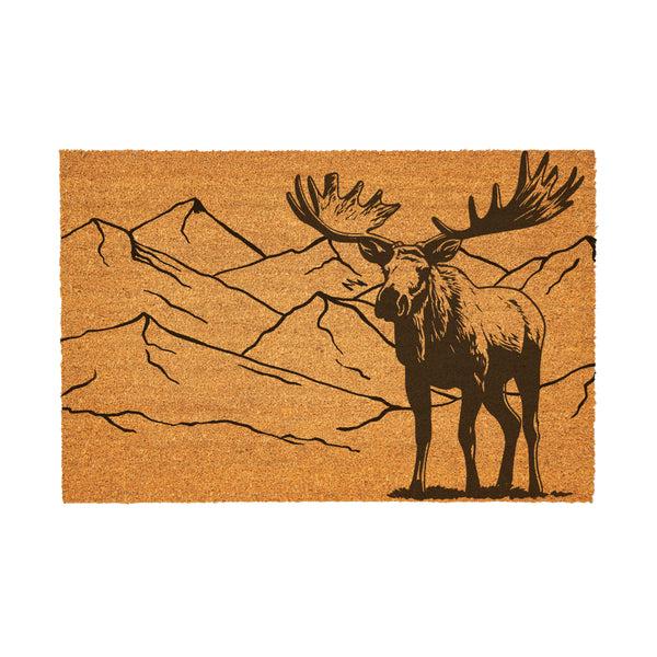 Plow & Hearth High Country Wilderness Coir Mat Moose 36"x24"