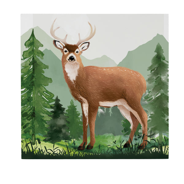 Plow & Hearth High Country Wilderness Indoor Wall Décor Wood Deer 12"x12"