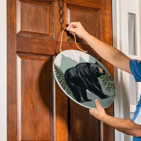 Plow & Hearth High Country Wilderness Wood Door Décor Bear 18"
