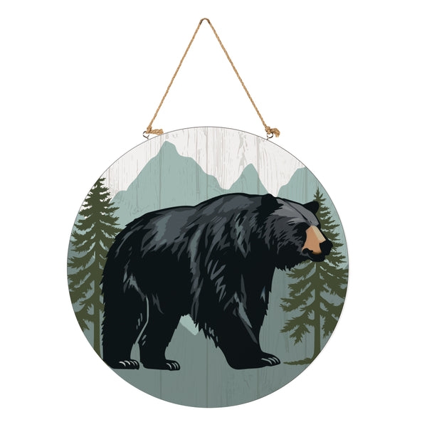 Plow & Hearth High Country Wilderness Wood Door Décor Bear 18"