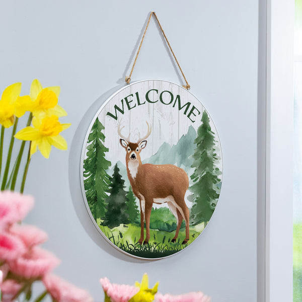 Plow & Hearth High Country Wilderness Wood Door Décor Deer 18"