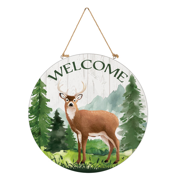 Plow & Hearth High Country Wilderness Wood Door Décor Deer 18"