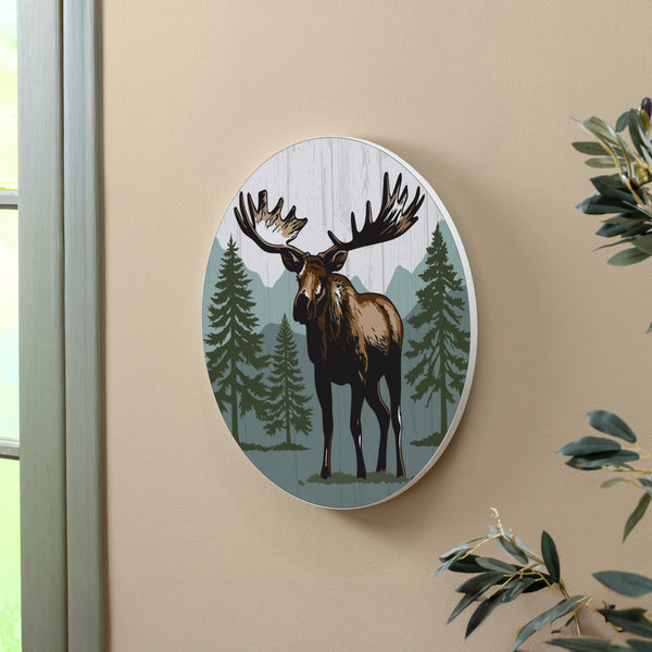 Plow & Hearth High Country Wilderness Wood Door Décor Moose 18"