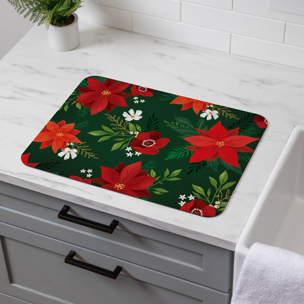 Plow & Hearth Holly Homestead Flower With Leaf Drying Mat 20"x15"