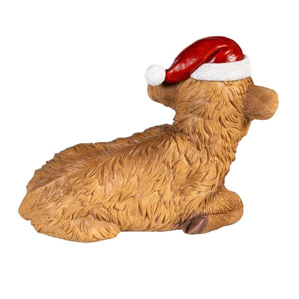 Plow & Hearth Holly Homestead Garden Statue Resin Statue Highland Cow 7.5"H