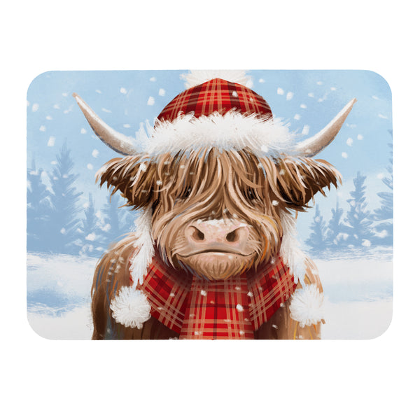 Plow & Hearth Holly Homestead Highland Cow Drying Mat 20x15”