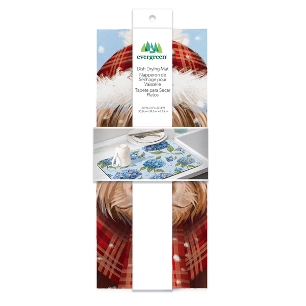 Plow & Hearth Holly Homestead Highland Cow Drying Mat 20x15”