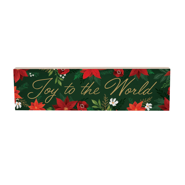 Plow & Hearth Holly Homestead Mantle Sign "Joy To The World" 18"x5"