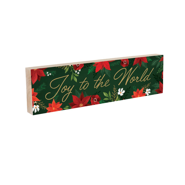 Plow & Hearth Holly Homestead Mantle Sign "Joy To The World" 18"x5"