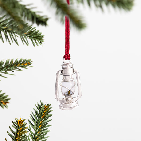 plow & hearth Holly Homestead Ornament Solid Pewter Lantern 2.28"H